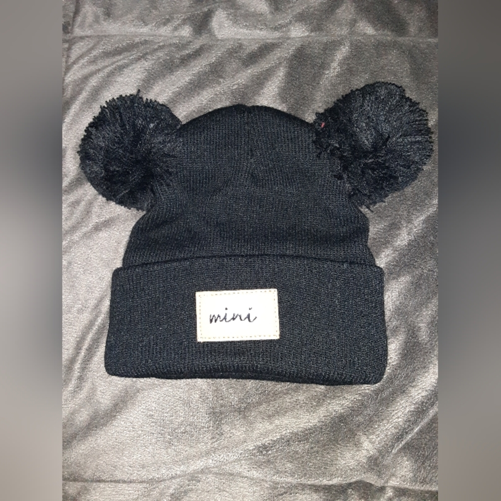 Black Kids Pom-Pom Beanie